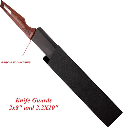 2Pack Knife Guards, 2x8" and 2.2X10" ABS Universal Knife Cover Blade Protector Non-Scratch Felt Lining Chef Knife Sheath