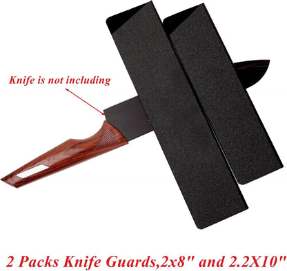 2Pack Knife Guards, 2x8" and 2.2X10" ABS Universal Knife Cover Blade Protector Non-Scratch Felt Lining Chef Knife Sheath