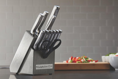 2017943 Stainless Steel 12 Piece Cutlery Block Set, Silver