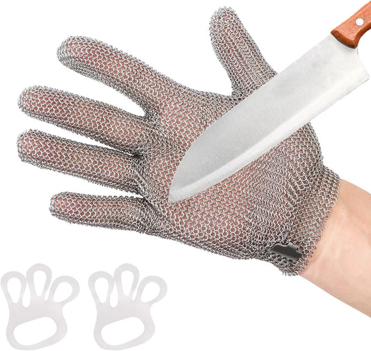 Top grade cut resistant stainless steel mesh chainmail gloves for butchering, protective gloves