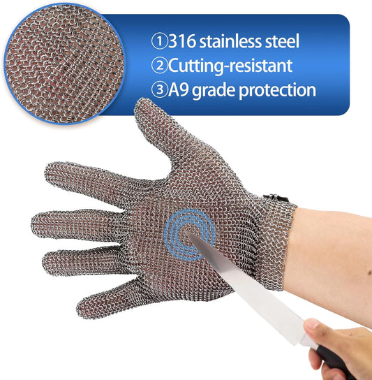 Top grade cut resistant stainless steel mesh chainmail gloves for butchering, protective gloves
