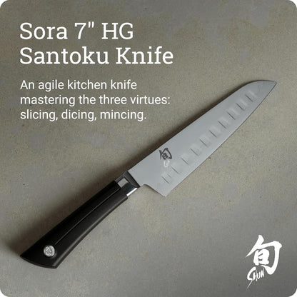 Sora 7" Hollow Ground Santoku Knife