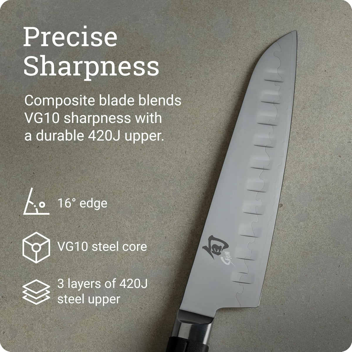 Sora 7" Hollow Ground Santoku Knife