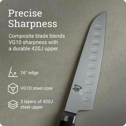 Sora 7" Hollow Ground Santoku Knife