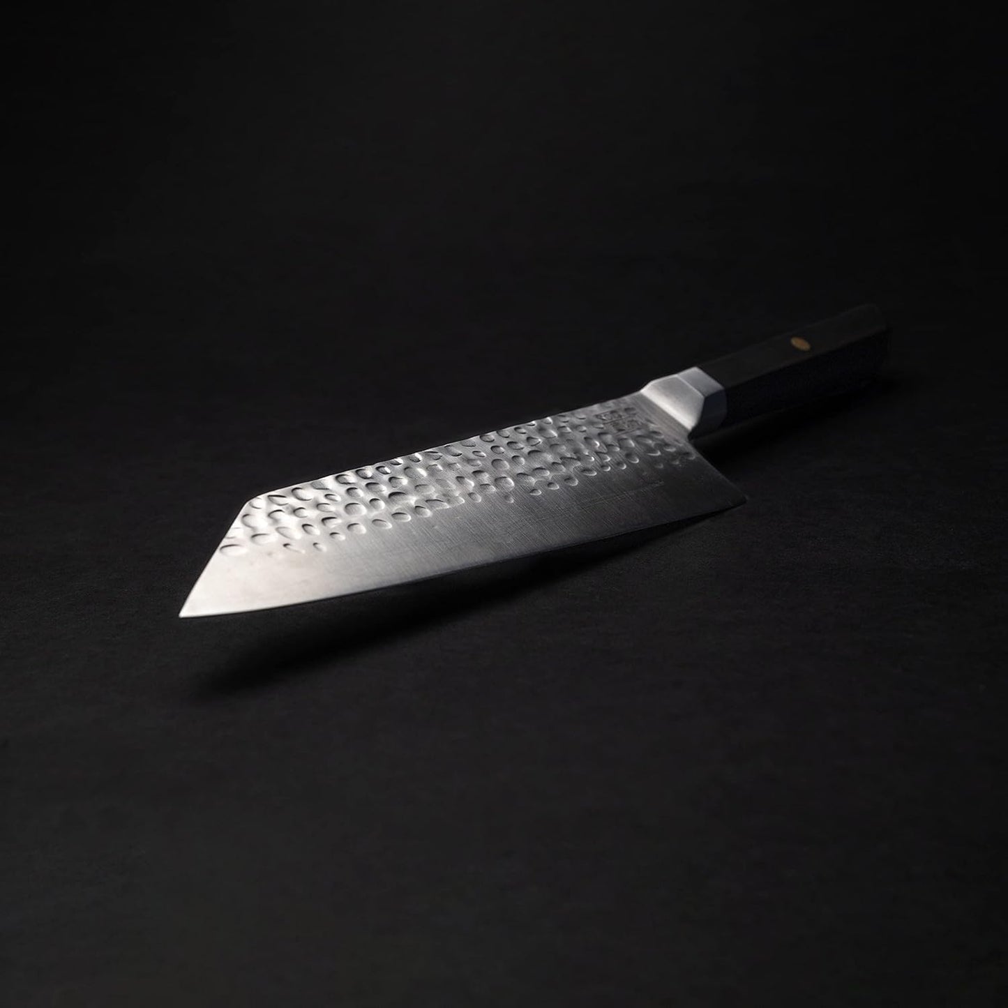Bunka Petty Utility Kitchen Knife | 5.5-inch Blade | Ultra Sharp 440C Japanese Stainless Steel | Hand Hammered Tsuchime Finish | Ebony Wood Handle | Full Hidden Tang