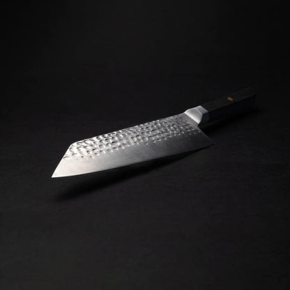 Bunka Petty Utility Kitchen Knife | 5.5-inch Blade | Ultra Sharp 440C Japanese Stainless Steel | Hand Hammered Tsuchime Finish | Ebony Wood Handle | Full Hidden Tang