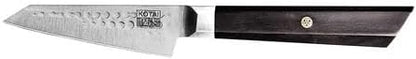 Bunka Petty Utility Kitchen Knife | 5.5-inch Blade | Ultra Sharp 440C Japanese Stainless Steel | Hand Hammered Tsuchime Finish | Ebony Wood Handle | Full Hidden Tang