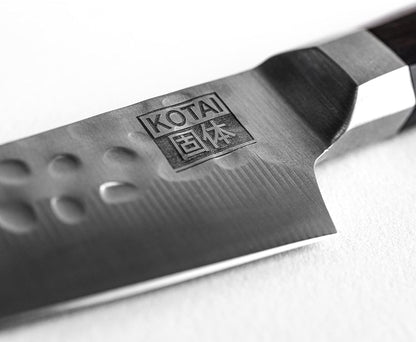 Bunka Petty Utility Kitchen Knife | 5.5-inch Blade | Ultra Sharp 440C Japanese Stainless Steel | Hand Hammered Tsuchime Finish | Ebony Wood Handle | Full Hidden Tang