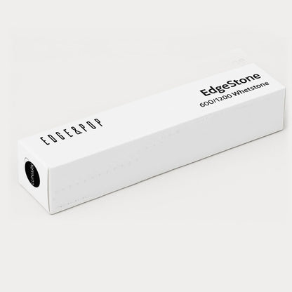 EdgeStone Knife Sharpener 600/1200 Dual Grit Whetstone – Compact White Corundum Sharpening Stone for Pocket Knives and EDC Tools