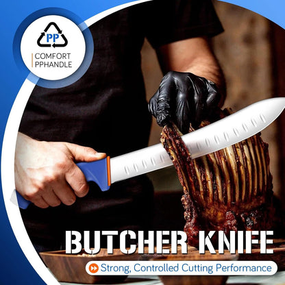 10 Inch Butcher Breaking Knife, Stainless Steel