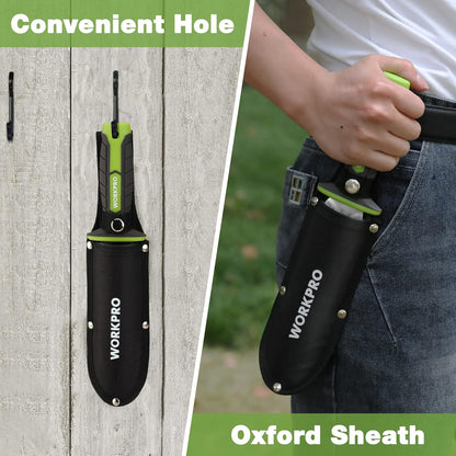 Hori Hori Garden Knife, 7" Stainless Steel Blade with Cutting Edge, Garden Tools with Oxford Sheath, Ergonomic TRP Handle with Hanging Hole for Weeding, Planting, Digging, Green