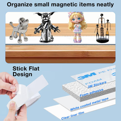 Bendable Adhesive Metal Strip for Magnets, (1 inch Wide X 15 ft Long) Flexible White Metal Tape Roll, White Ferrous Tape Stick on Wall to Hold Magnetic Products