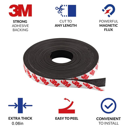 Bendable Adhesive Metal Strip for Magnets, (1 inch Wide X 15 ft Long) Flexible White Metal Tape Roll, White Ferrous Tape Stick on Wall to Hold Magnetic Products