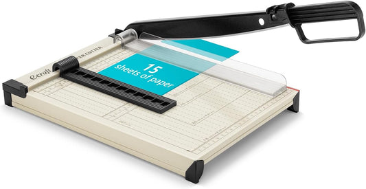 12" Guillotine Paper Cutter：Paper Trimmer Accurate Cutting with Safety Guard,15 Sheets Capacity,Magnetic Guide,Heavy Duty Metal Base, Perfect for Cardstock,Cardboard,Vinyl,Crafts & Photos