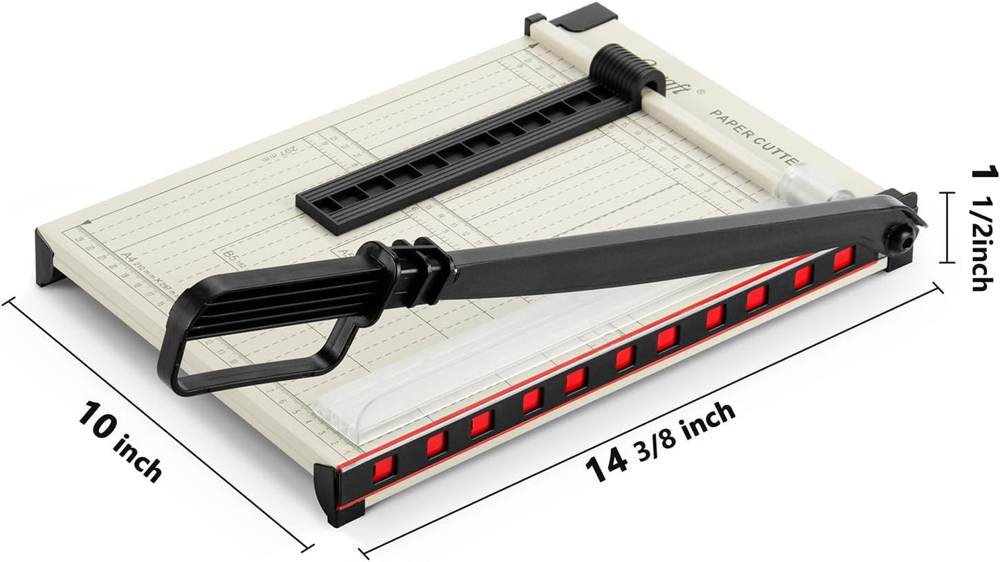 12" Guillotine Paper Cutter：Paper Trimmer Accurate Cutting with Safety Guard,15 Sheets Capacity,Magnetic Guide,Heavy Duty Metal Base, Perfect for Cardstock,Cardboard,Vinyl,Crafts & Photos