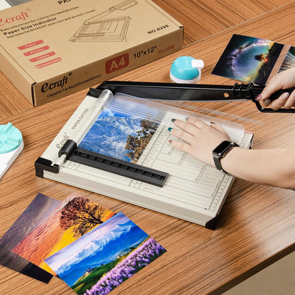 12" Guillotine Paper Cutter：Paper Trimmer Accurate Cutting with Safety Guard,15 Sheets Capacity,Magnetic Guide,Heavy Duty Metal Base, Perfect for Cardstock,Cardboard,Vinyl,Crafts & Photos