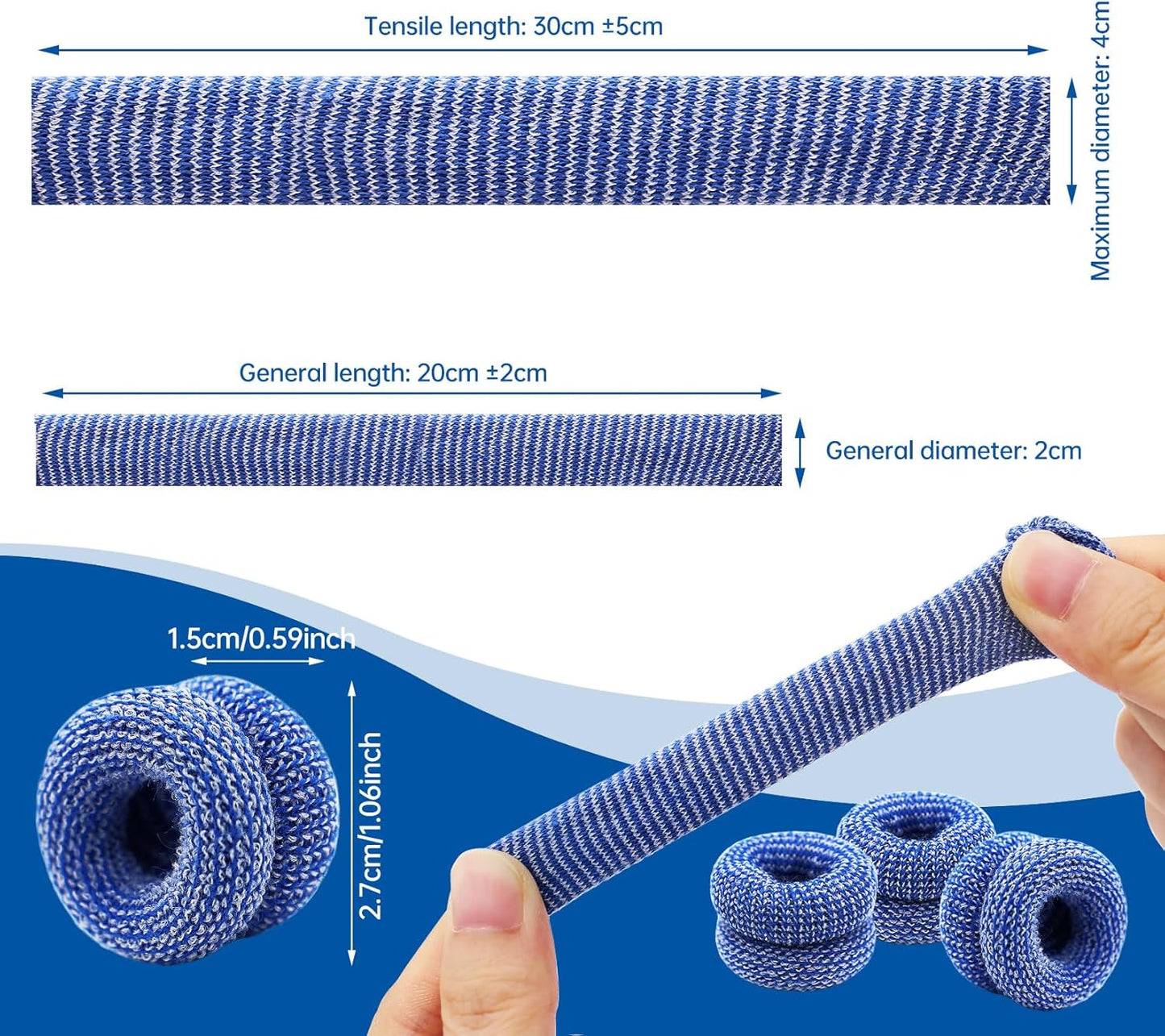 Finger Cots, Pack of 60 (Medium Size) Finger Protectors, Breathable Bandages for Wound Care, Stretchy Sleeves for Gardening, Fitness and Cargo Handling, Blue