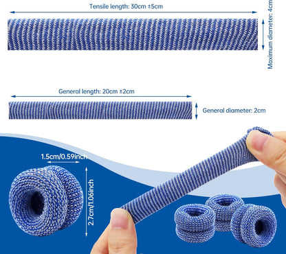 Finger Cots, Pack of 60 (Medium Size) Finger Protectors, Breathable Bandages for Wound Care, Stretchy Sleeves for Gardening, Fitness and Cargo Handling, Blue