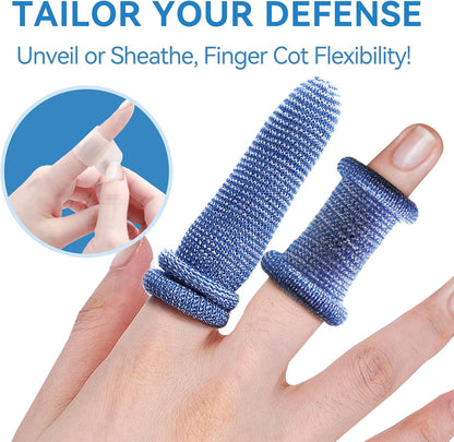 Finger Cots, Pack of 60 (Medium Size) Finger Protectors, Breathable Bandages for Wound Care, Stretchy Sleeves for Gardening, Fitness and Cargo Handling, Blue