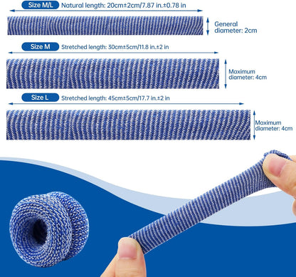 Finger Cots, Pack of 60 (Medium Size) Finger Protectors, Breathable Bandages for Wound Care, Stretchy Sleeves for Gardening, Fitness and Cargo Handling, Blue