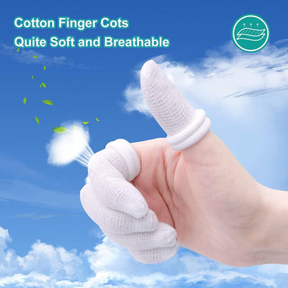 Finger Cots, Pack of 60 (Medium Size) Finger Protectors, Breathable Bandages for Wound Care, Stretchy Sleeves for Gardening, Fitness and Cargo Handling, Blue