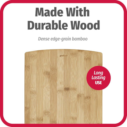 Everyday 10" x 14" Bamboo Cutting Board, Durable Edge-Grain Wood, Moisture-Resistant, Knife-Friendly, Wooden Chopping Board for Kitchen, Low-Maintenance, Natural Bamboo