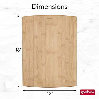 Everyday 10" x 14" Bamboo Cutting Board, Durable Edge-Grain Wood, Moisture-Resistant, Knife-Friendly, Wooden Chopping Board for Kitchen, Low-Maintenance, Natural Bamboo