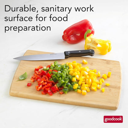 Everyday 10" x 14" Bamboo Cutting Board, Durable Edge-Grain Wood, Moisture-Resistant, Knife-Friendly, Wooden Chopping Board for Kitchen, Low-Maintenance, Natural Bamboo