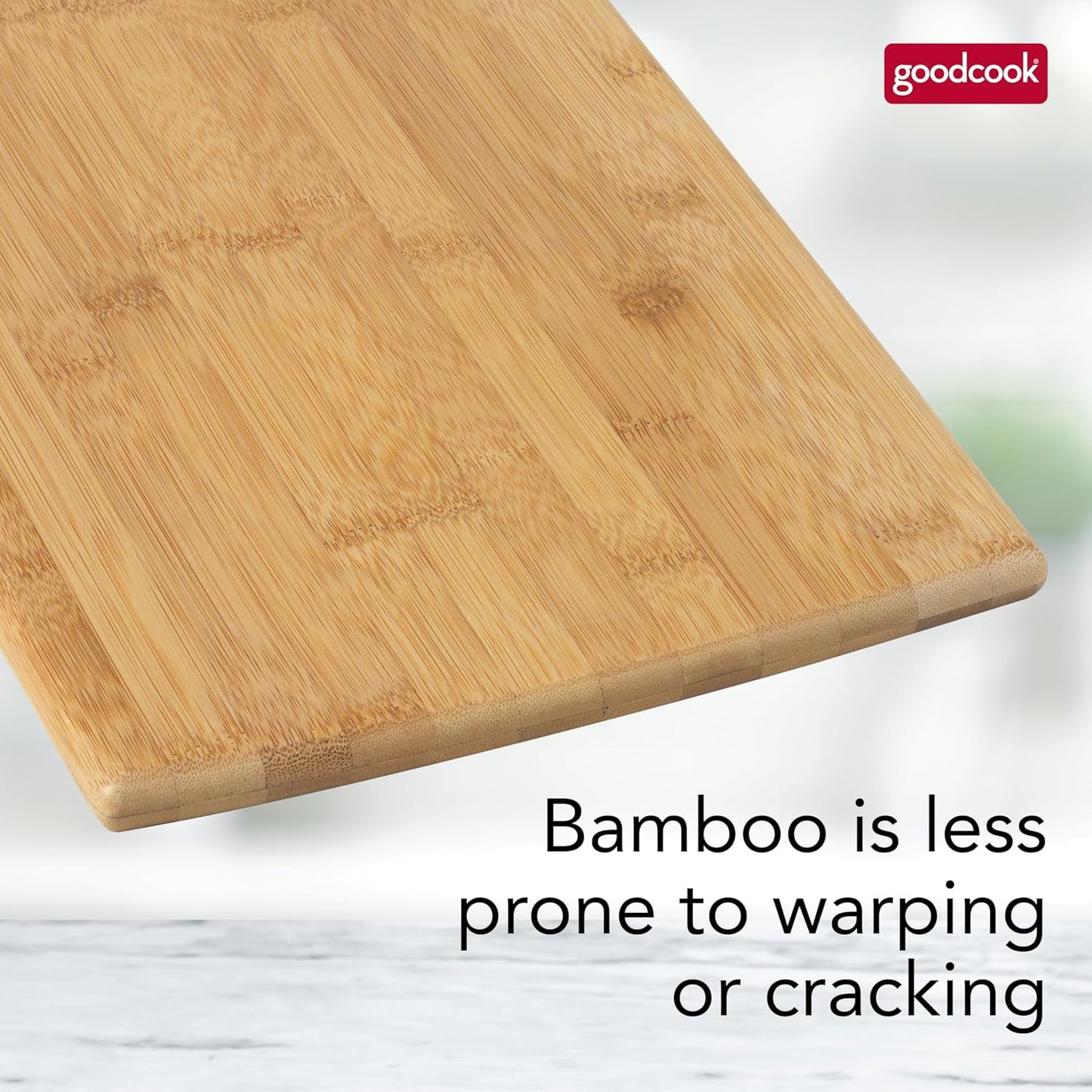 Everyday 10" x 14" Bamboo Cutting Board, Durable Edge-Grain Wood, Moisture-Resistant, Knife-Friendly, Wooden Chopping Board for Kitchen, Low-Maintenance, Natural Bamboo