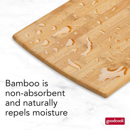 Everyday 10" x 14" Bamboo Cutting Board, Durable Edge-Grain Wood, Moisture-Resistant, Knife-Friendly, Wooden Chopping Board for Kitchen, Low-Maintenance, Natural Bamboo