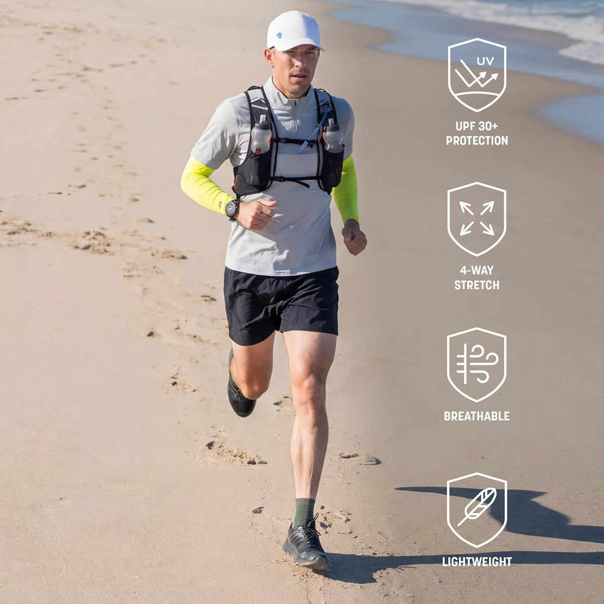 S A Soul of Adventure Compression Arm Sleeve UV 30+ Sun Protection, Moisture Wicking, 4-Way Stretch
