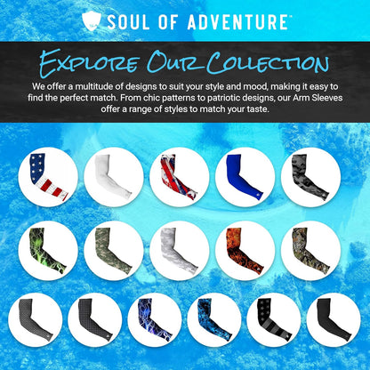 S A Soul of Adventure Compression Arm Sleeve UV 30+ Sun Protection, Moisture Wicking, 4-Way Stretch