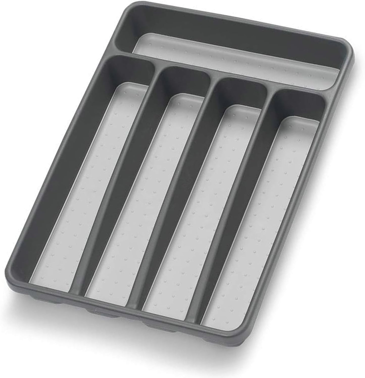 Silverware Organizer Utenisl Organizer Holder Kitchen Drawer Organizer Plastic Silverware Tray for Drawer Flatware Organizer 5 Compartment White