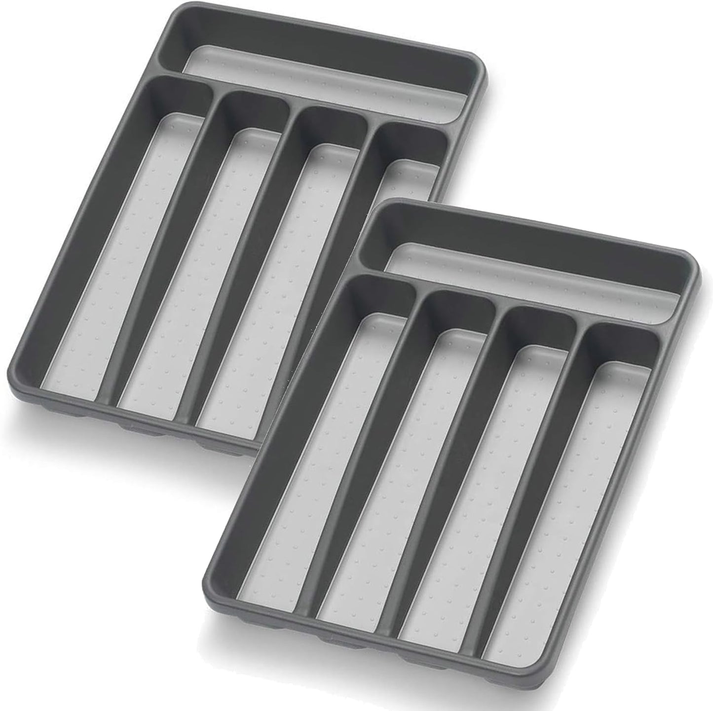 Silverware Organizer Utenisl Organizer Holder Kitchen Drawer Organizer Plastic Silverware Tray for Drawer Flatware Organizer 5 Compartment White