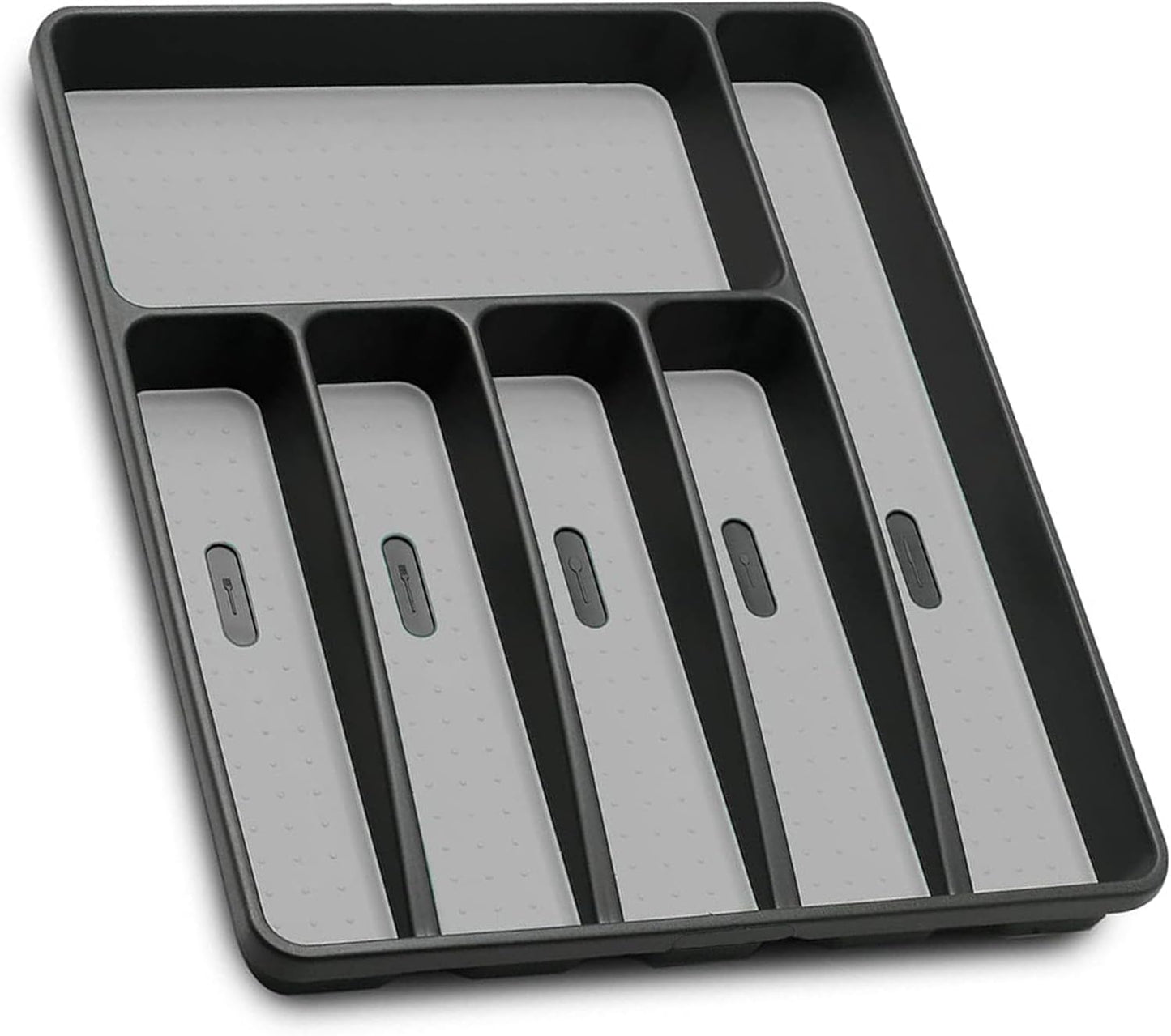Silverware Organizer Utenisl Organizer Holder Kitchen Drawer Organizer Plastic Silverware Tray for Drawer Flatware Organizer 5 Compartment White