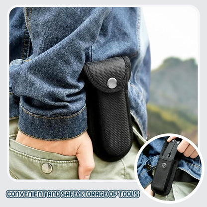 Nylon Pocket Knife Sheath, 5"-5.5" Folding EDC Knife Holster, Multitool Pouch with Snap Closure & Belt Loop, Vertical/Horizontal Carry for Camping and Hiking