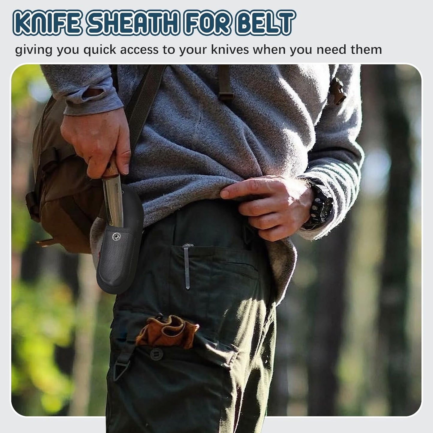 Nylon Pocket Knife Sheath, 5"-5.5" Folding EDC Knife Holster, Multitool Pouch with Snap Closure & Belt Loop, Vertical/Horizontal Carry for Camping and Hiking