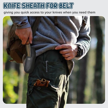 Nylon Pocket Knife Sheath, 5"-5.5" Folding EDC Knife Holster, Multitool Pouch with Snap Closure & Belt Loop, Vertical/Horizontal Carry for Camping and Hiking