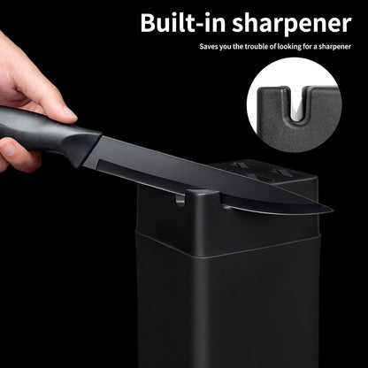 Kitchen Knife Set with Knife Block,7-Piece Kitchen Knife Block Set | Knife Set with Block with Built-In Sharpening Block,Dishwasher Safe,Suitable for kitchens and dining rooms.