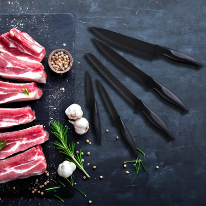 Kitchen Knife Set with Knife Block,7-Piece Kitchen Knife Block Set | Knife Set with Block with Built-In Sharpening Block,Dishwasher Safe,Suitable for kitchens and dining rooms.