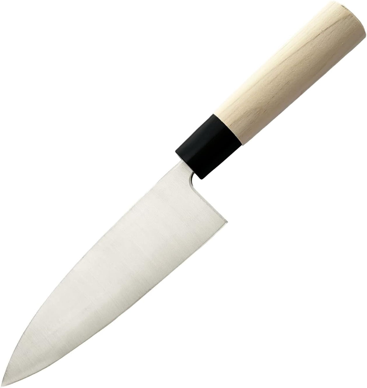 Seki Tsubazo Deba Knife 5.9-inch Blade and Japanese Painting Cloth Set, Japanese Chef Knife for Fish and Meats, Stainless Steel Blade & Genuine Wooden Handle