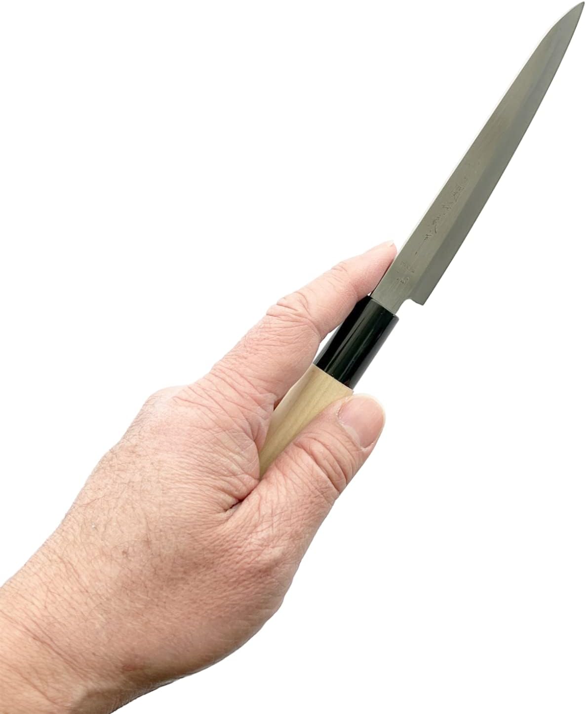 Seki Tsubazo Deba Knife 5.9-inch Blade and Japanese Painting Cloth Set, Japanese Chef Knife for Fish and Meats, Stainless Steel Blade & Genuine Wooden Handle