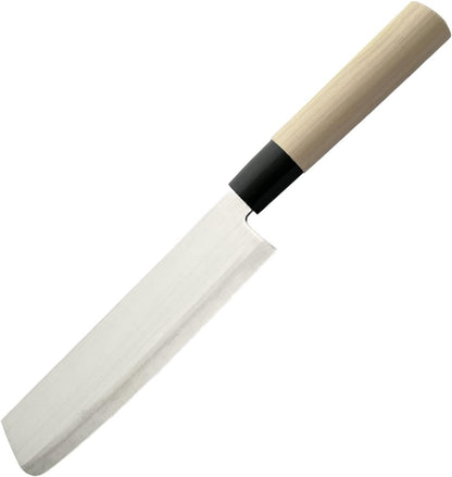 Seki Tsubazo Deba Knife 5.9-inch Blade and Japanese Painting Cloth Set, Japanese Chef Knife for Fish and Meats, Stainless Steel Blade & Genuine Wooden Handle