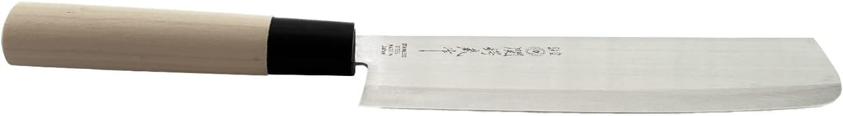 Seki Tsubazo Deba Knife 5.9-inch Blade and Japanese Painting Cloth Set, Japanese Chef Knife for Fish and Meats, Stainless Steel Blade & Genuine Wooden Handle