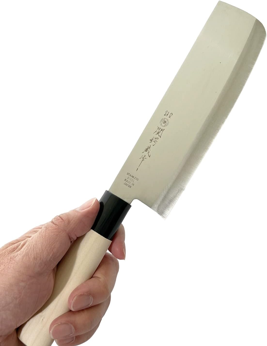 Seki Tsubazo Deba Knife 5.9-inch Blade and Japanese Painting Cloth Set, Japanese Chef Knife for Fish and Meats, Stainless Steel Blade & Genuine Wooden Handle