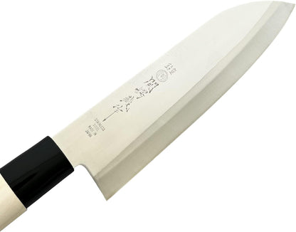 Seki Tsubazo Deba Knife 5.9-inch Blade and Japanese Painting Cloth Set, Japanese Chef Knife for Fish and Meats, Stainless Steel Blade & Genuine Wooden Handle