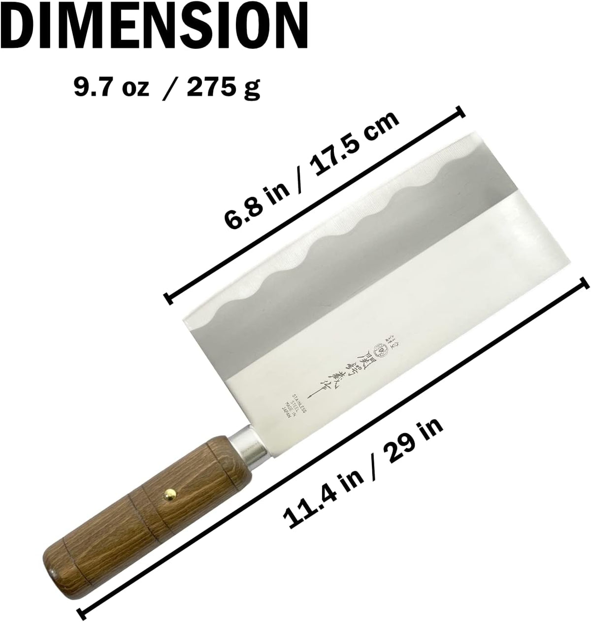 Seki Tsubazo Deba Knife 5.9-inch Blade and Japanese Painting Cloth Set, Japanese Chef Knife for Fish and Meats, Stainless Steel Blade & Genuine Wooden Handle