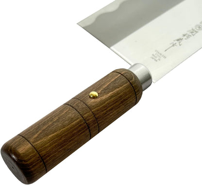 Seki Tsubazo Deba Knife 5.9-inch Blade and Japanese Painting Cloth Set, Japanese Chef Knife for Fish and Meats, Stainless Steel Blade & Genuine Wooden Handle