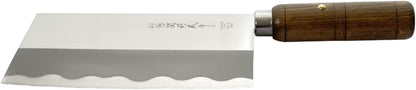 Seki Tsubazo Deba Knife 5.9-inch Blade and Japanese Painting Cloth Set, Japanese Chef Knife for Fish and Meats, Stainless Steel Blade & Genuine Wooden Handle