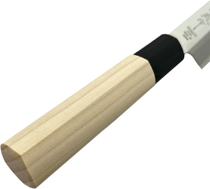 Seki Tsubazo Deba Knife 5.9-inch Blade and Japanese Painting Cloth Set, Japanese Chef Knife for Fish and Meats, Stainless Steel Blade & Genuine Wooden Handle